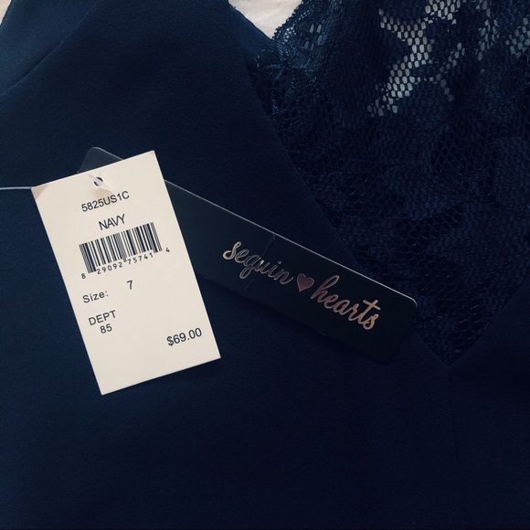 Sequin Hearts - Navy Dress - Picture 8 of 8